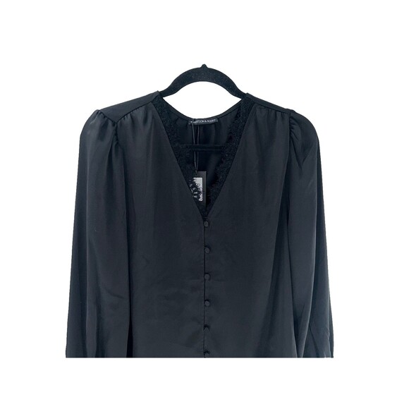 Women's Robertson & Rodeo Moonlight Lace Long Sleeve Satin Blouse Size M - Picture 2 of 8